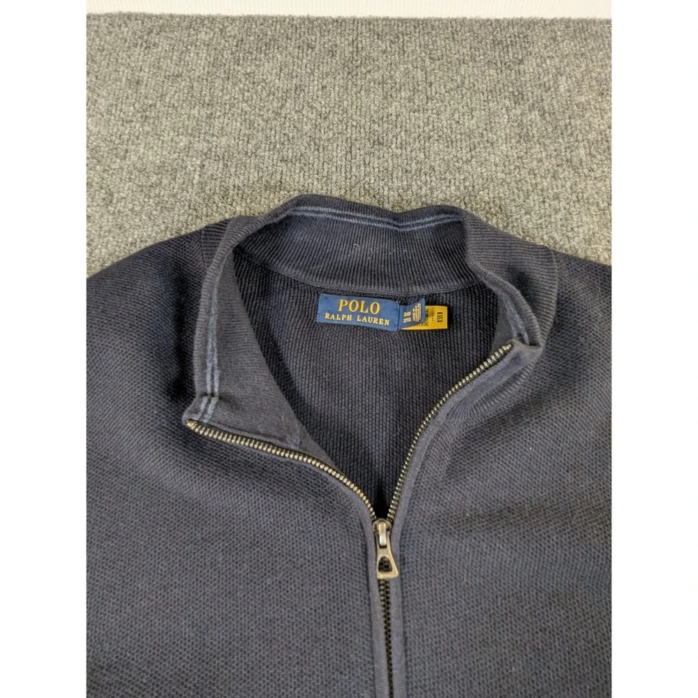Polo Ralph Lauren Mens‎ Blue 100% Cotton Quarter Zip Sweater 3XB Big Tall #2350